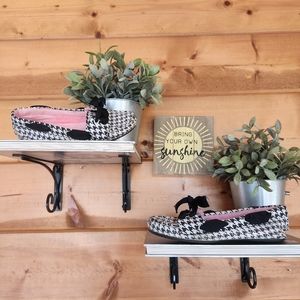 Sperry 💜 Topsider Skiff Moc Toe Loafers Houndstooth Sequin Shoes Bow Fleece 5 M